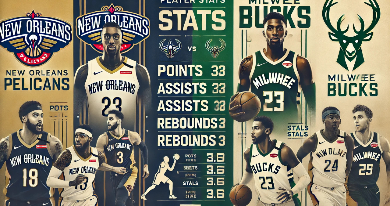 new orleans pelicans vs milwaukee bucks match player stats