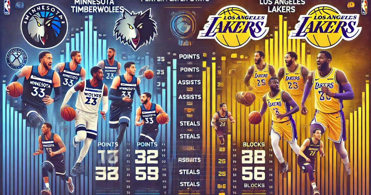 timberwolves vs lakers match player stats