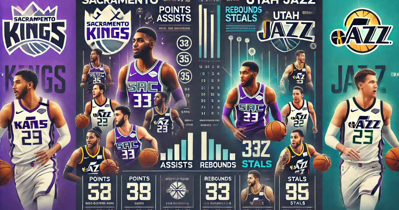 sacramento kings vs utah jazz match player stats