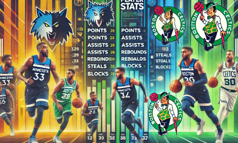 timberwolves vs boston celtics match player stats