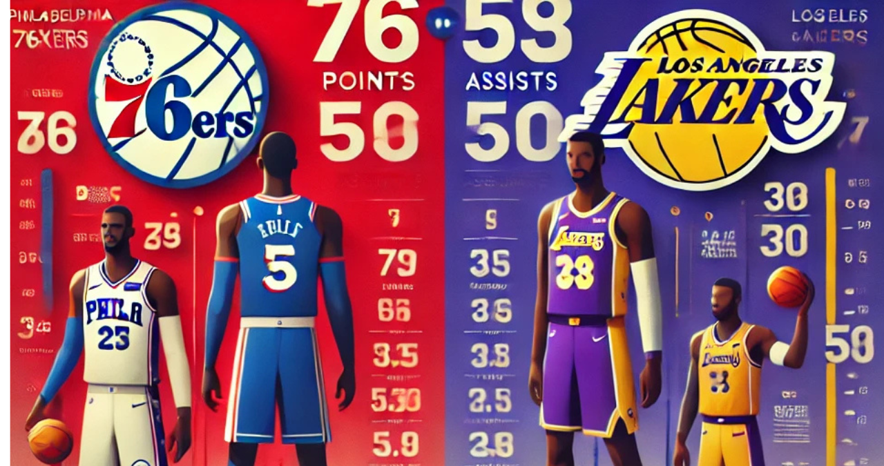 76ers vs lakers match player stats