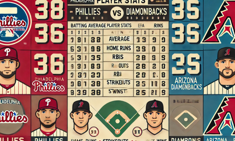 phillies vs arizona diamondbacks match player stats